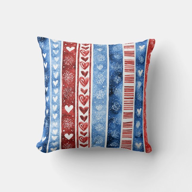 Winter Valentine Pattern Kussen (Voorkant)