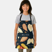 Winter vallende bladeren Bruin Retro Patroon Schort (Insitu)