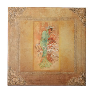 Winter van Alphonse Mucha Tegeltje