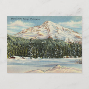 winter van Mt. Rainier, Washington Briefkaart