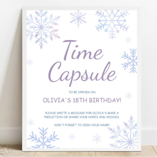 Winter Verjaardag Tijd Capsule teken Poster