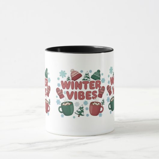 Winter Vibes" 2D-puffen Mok (Midden)