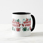 Winter Vibes" 2D-puffen Mok (Voorkant rechts)