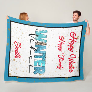 Winter Vibes Customize Fleece Deken