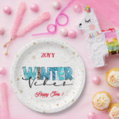 Winter Vibes Customize Papieren Bordje (Feest)