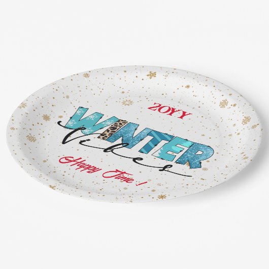 Winter Vibes Customize Papieren Bordje (Gekanteld)