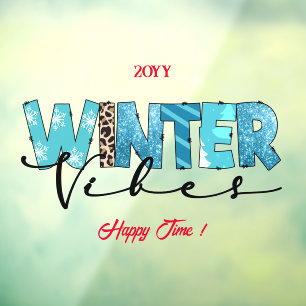 Winter Vibes Customize Raamsticker