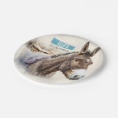 Winter vibes Donkey - Verjaardagsfeest - Papieren Bordje (Gekanteld)