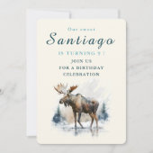 Winter vibes Eland - Verjaardags uitnodigingskaart Kaart (Voorkant)