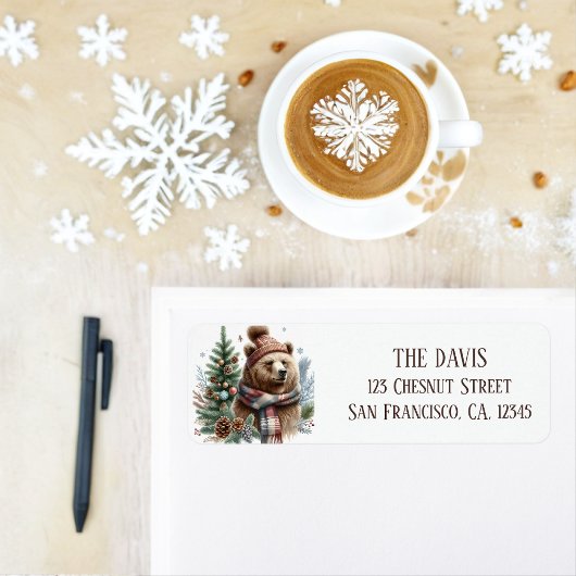 Winter Vibes Grizzly Beer - Retouradres Etiket