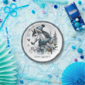 Winter Vibes Horse - Verjaardag Papieren Bordje (Feest)