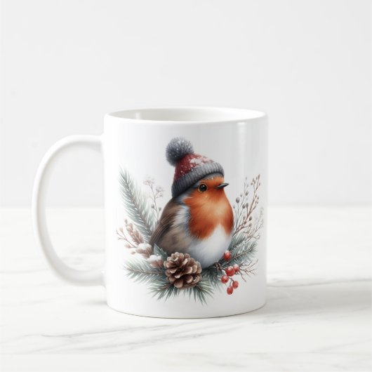 Winter Vibes Robin - Koffiemok (Links)