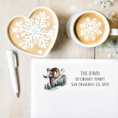 Winter Vibes Rocky Mountain Bighorn Sheep - Terug Etiket
