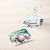 Winter vibes schapen - Verjaardagsfeest - Kartonnen Onderzetters (Insitu)