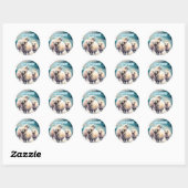Winter vibes schapen - Verjaardagsfeest - Ronde Sticker (Vel)