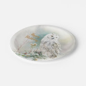 Winter vibes Uil - Verjaardagsfeest - Papieren Bordje (Gekanteld)