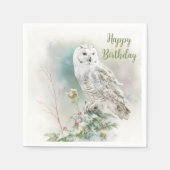 Winter vibes Uil - Verjaardagsfeest - Servet (Voorkant)