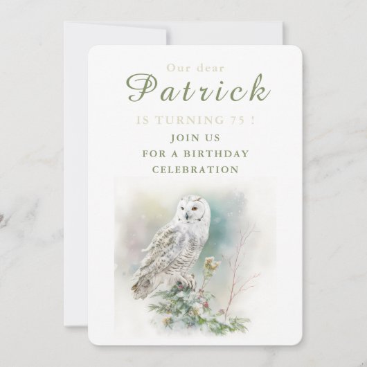 Winter vibes Uil - Verjaardagsuitnodiging Kaart (Voorkant)