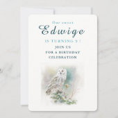 Winter vibes Uil - Verjaardagsuitnodiging Kaart (Voorkant)