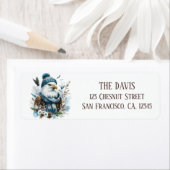 Winter Vibes Waterverf Bald Eagle Retouradres Etiket (Insitu)