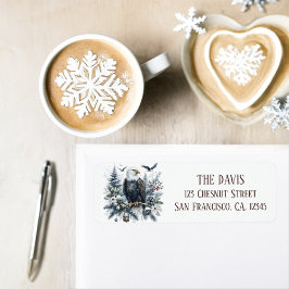 Winter Vibes Waterverf Bald Eagle Retouradres Etiket