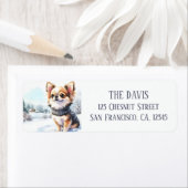 Winter Vibes Waterverf Chihuahua - Etiket (Insitu)