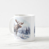 Winter Vibes Waterverf Moose - Koffiemok (Voorkant links)