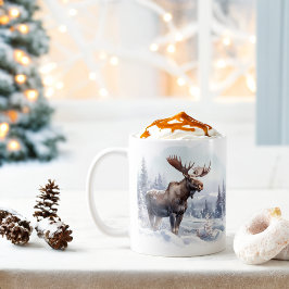 Winter Vibes Waterverf Moose - Koffiemok