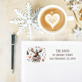 Winter Vibes Waterverf Moose Retouradres Etiket