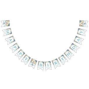 Winter Vibes Waterverf Pinguïn - Verjaardag Vlaggetjes