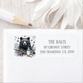 Winter Vibes Waterverf Zwart Beer Retouradres Etiket (Insitu)