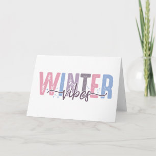 Winter Vibes - Zachte Pastel Typografie Kaart