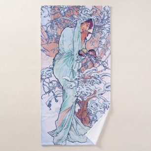 Winter (Vier seizoenen), Alphonse Mucha Badhanddoek