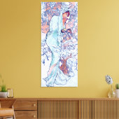 Winter (Vier seizoenen), Alphonse Mucha Canvas Pri (Insitu (Woonkamer))