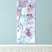 Winter (Vier seizoenen), Alphonse Mucha Canvas Pri Afdruk (Insitu (Houten vloer))