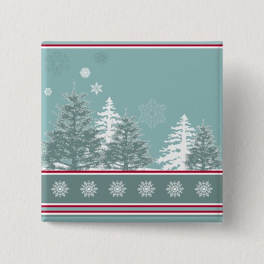 Winter Vierkante Button 5,1 Cm (Voorkant)