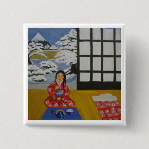 Winter Vierkante Button 5,1 Cm