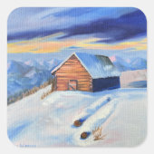 Winter Vierkante Sticker (Voorkant)