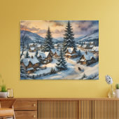 Winter Village Canvas Art (Insitu (Woonkamer))