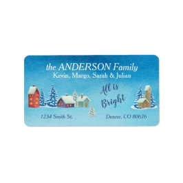 Winter Village Family Return Label