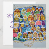 Winter village feestdagenkaart (Voorkant / Achterkant)