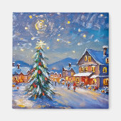 Winter Village Holiday Magneet (Voorkant)