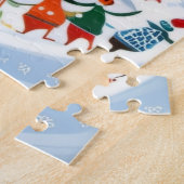 Winter Village Scene Legpuzzel (Zijkant)