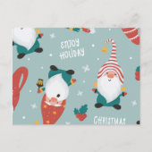 Winter Village Scene Merry Kerstmis, nieuwjaar Feestdagenkaart (Voorkant)