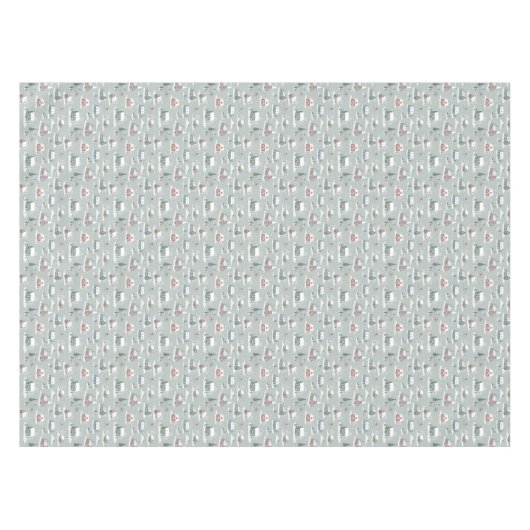 Winter Village Sneeuwlandschap Patroon Tafelkleed (Voorkant (Horizontaal))