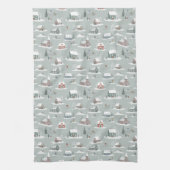 Winter Village Sneeuwlandschap Patroon Theedoek (Verticaal)