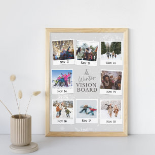 Winter Vision Board Familiefoto met datum Fotoplaat