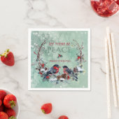 Winter Vogels Pine Branch Wreate Kerstmis Servet (Insitu)