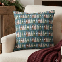 Winter Vogels Versierde Bomen Inpakpapier