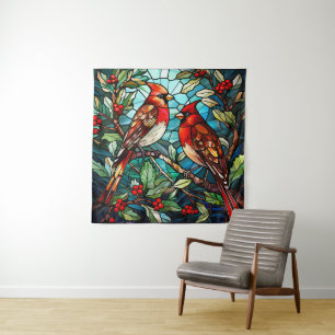 Winter Vogels Wandtapijt Wandkleed